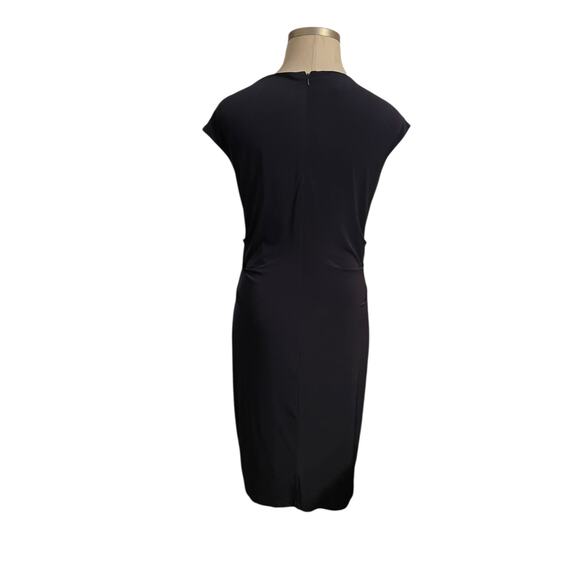 Jones New York Navy Draped Sequin Sheath Dress | Women’s 14 Misses - Picture 3 of 7